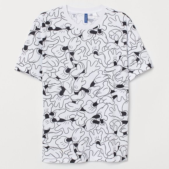 Disney Mickey Mouse Hands All Over Print | T-Shirt - Picture 1 of 7